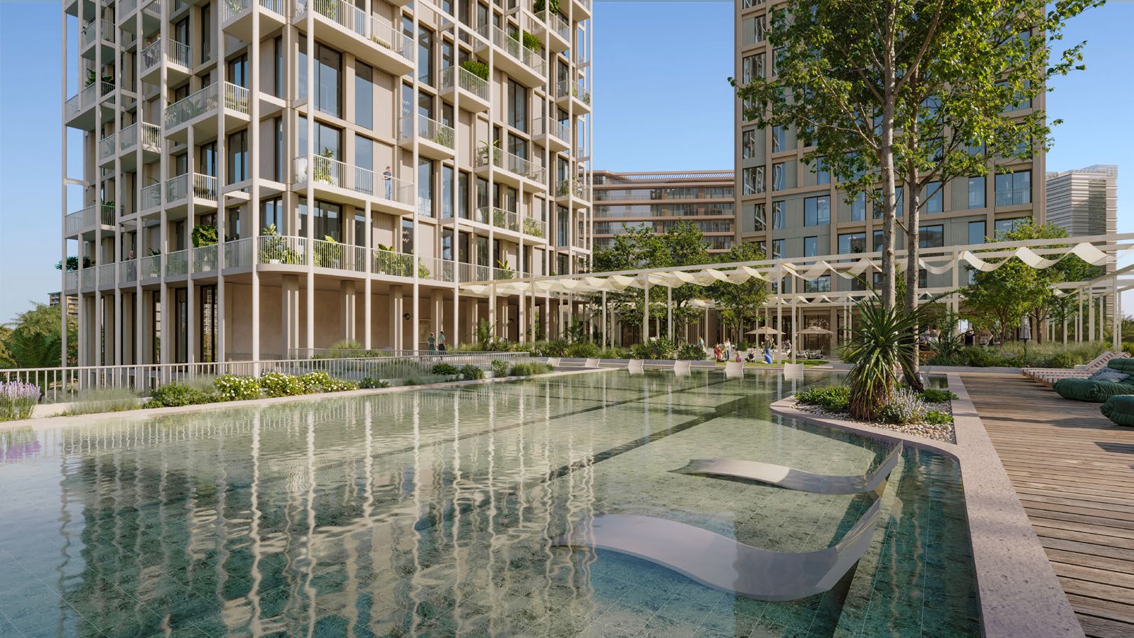ENTA at Mina pool and outdoor amenities